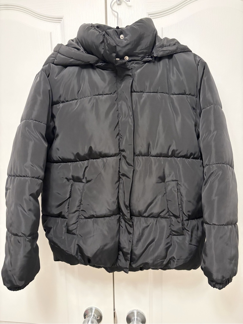 Kids Hooded Black Puffer Jacket - Cozy Everyday Winter Coat